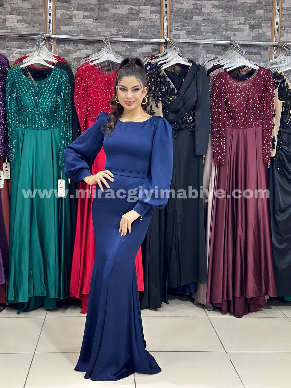 Tuana Evening Dress Navy Blue